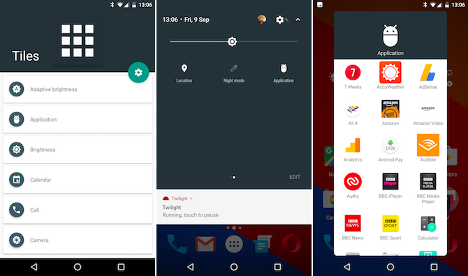 تطبيق Android Nougat Tiles
