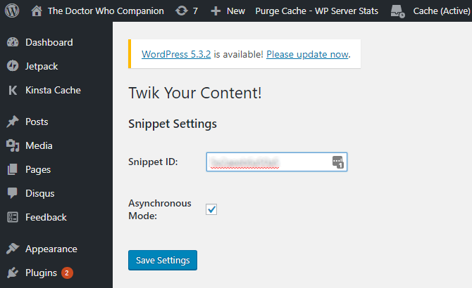 قم بتثبيت twik على مدونة WordPress الخاصة بك
