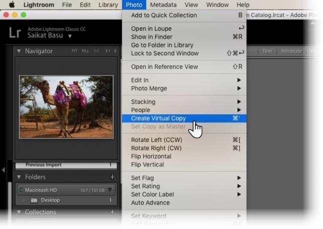 ؛ Lightroom - إنشاء نسخة افتراضية