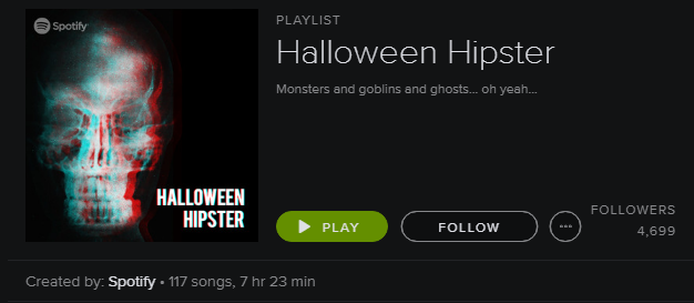 قائمة تشغيل Spotify - Halloween Hipster