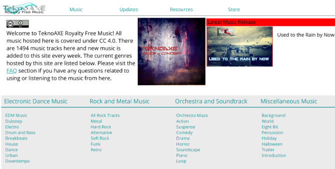 يحتوي TeknoAXE على مجموعة كبيرة من الموسيقى المجانية والملكية التي يمكن تنزيلها