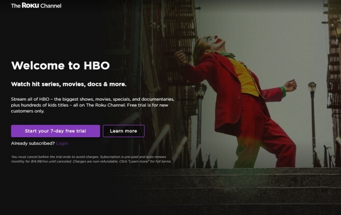 HBO تجربة مجانية لقناة Roku