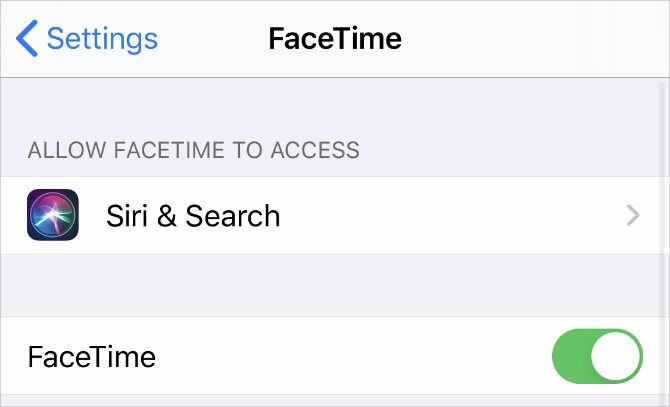 إعدادات FaceTime على iPhone