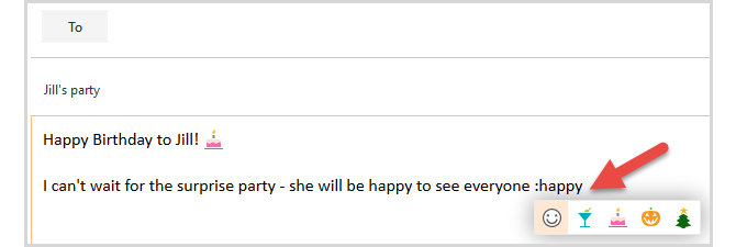 Outlook.com الجديد - Emojis