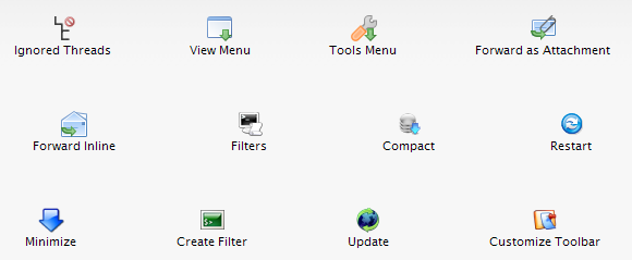10 أزرار شريط أدوات يجب أن يكون لـ Thunderbird 3 ToolbarButtons11