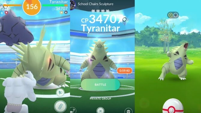 بوكيمون العودة Tyranitar Raid Boss Battle