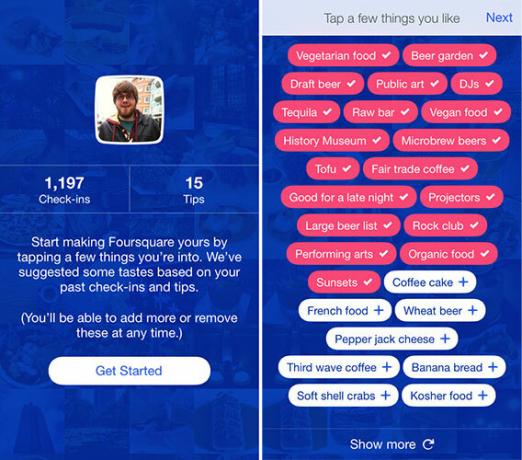 إعادة تشغيل Foursquare كأداة اكتشاف بناءً على أذواقك 4sq الأذواق
