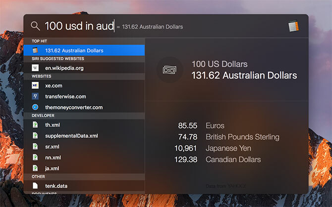 نظام macOS Spotlight