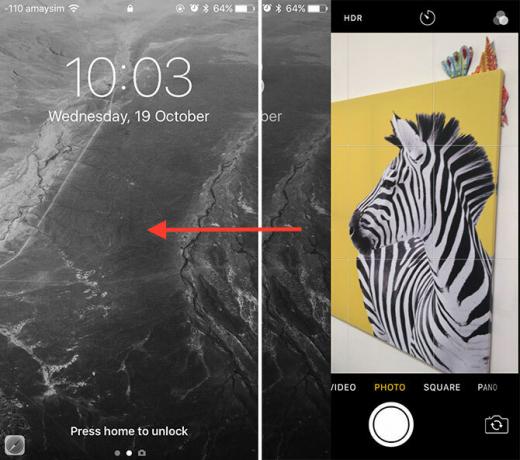 شاشة قفل كاميرا iOS 10