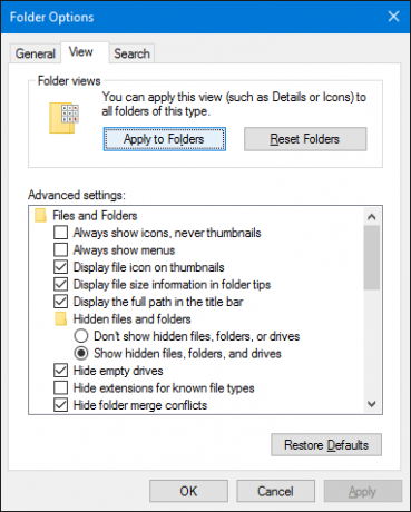 خيارات المجلد مستكشف Windows 10