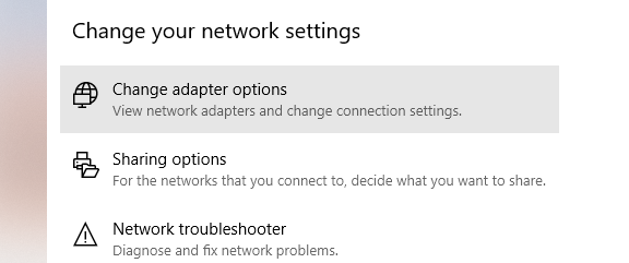 تغيير إعدادات محول شبكة Windows