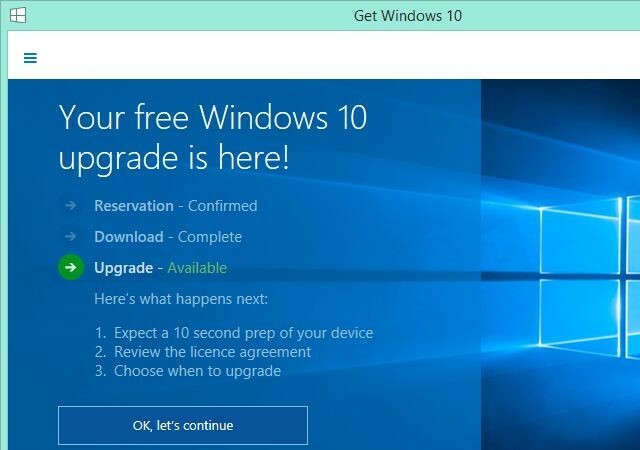 ترقية Windows 10 جاهزة