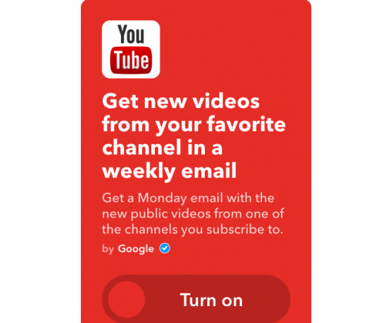 يوتيوب ifttt أشرطة الفيديو قناة جديدة إلى البريد الإلكتروني الأسبوعي