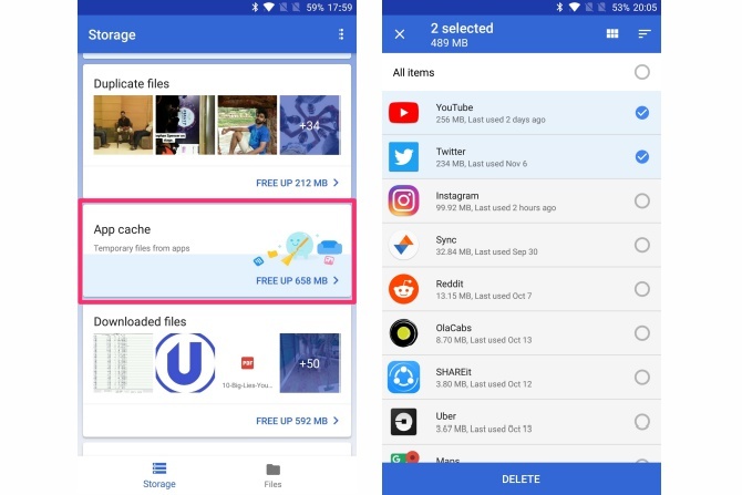 ميزات google files go app