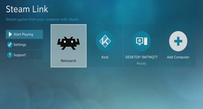 تم تثبيت RetroArch على Steam Link