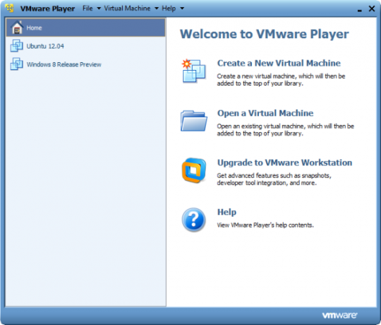 برنامج VMWare Player على الويندوز