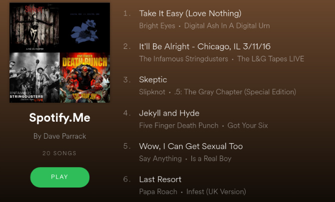 My Spotify. قائمة التشغيل الخاصة بي
