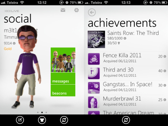 تطبيقات Xbox LIVE متاحة الآن لـ Windows Phone 7 و iOS [News] my xbox live iphone app