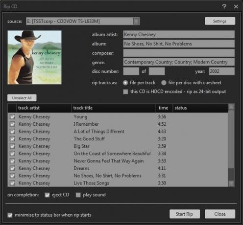 MusicBee: قرص الموسيقى MusicBee Rip المضغوط القوي والمتكامل في كل شيء في مدير الموسيقى [Windows]