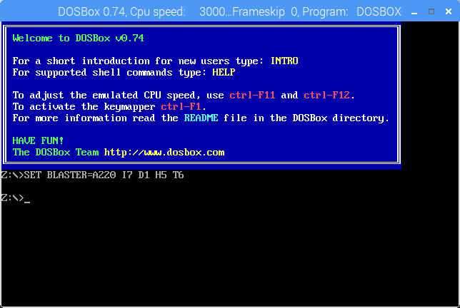 DOSBox على التوت بي