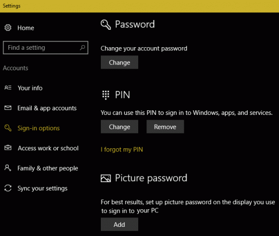 تسجيل الدخول إلى ويندوز مع PIN