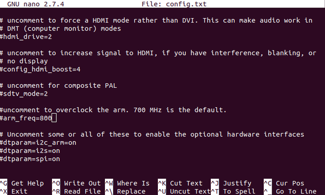 تحرير config.txt على راسبيري باي