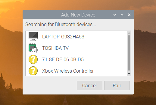 قائمة اختيار Raspberry Pi Bluetooth