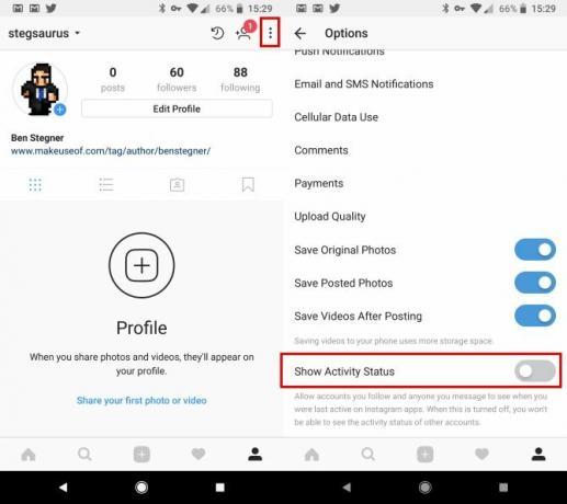 كيفية إيقاف تشغيل "Last Online" على Instagram Instagram تعطيل حالة النشاط Android