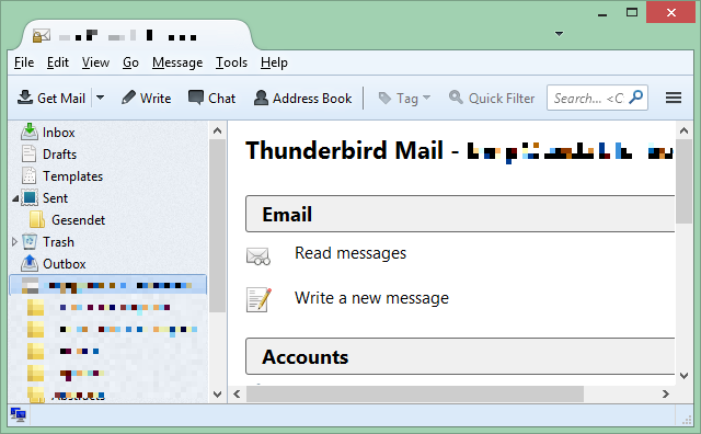 هذه لقطة شاشة لأحد أفضل برامج Windows التي تسمى عميل البريد الإلكتروني Thunderbird