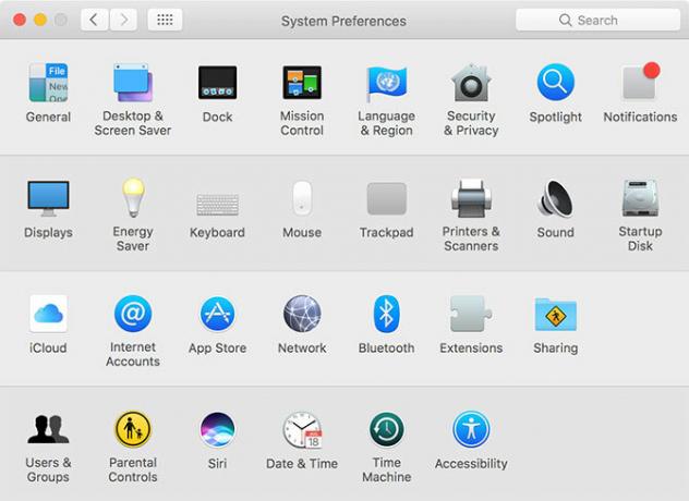 تفضيلات نظام macOS