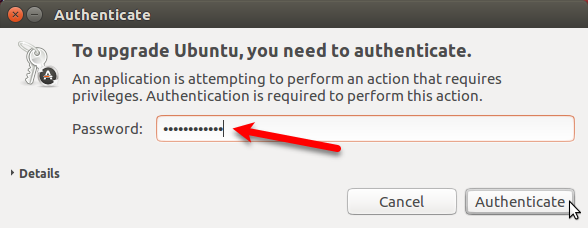 مصادقة للترقية إلى Ubuntu 17.10
