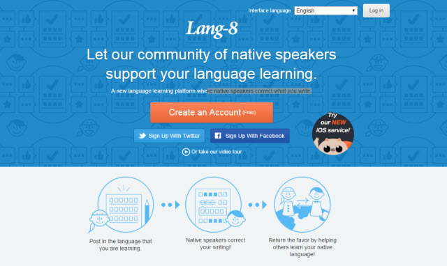 موقع التعلم عبر الإنترنت - Lang-8