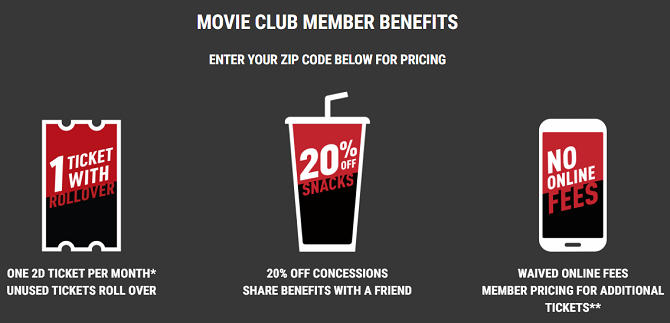 بدائل MoviePass - Cinemark Movie Club