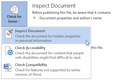 يقوم Microsoft Word 2013 بفحص المستند