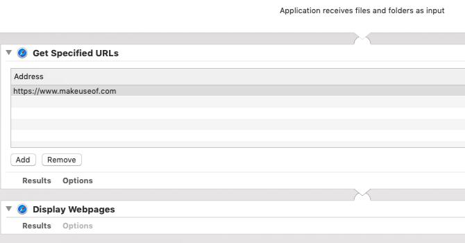 تطبيق Automator لتشغيل صفحات الويب على جهاز Mac