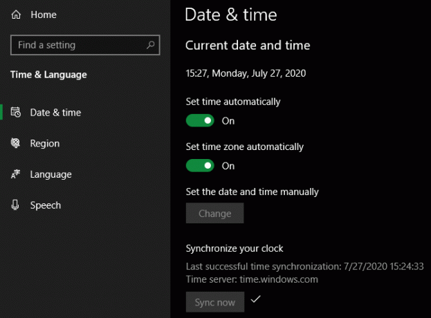 ساعة Windows 10 التلقائية