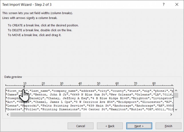 استيراد بيانات العرض الثابت في Microsoft Excel