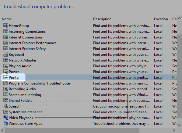 الطابعات المؤتمتة لاستكشاف الأخطاء وإصلاحها في Windows 10