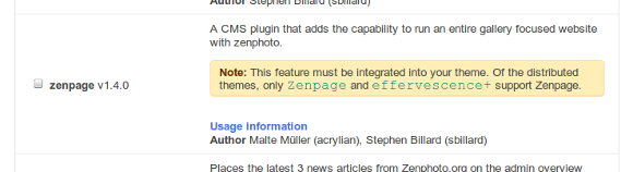 zenpage cms البرنامج المساعد