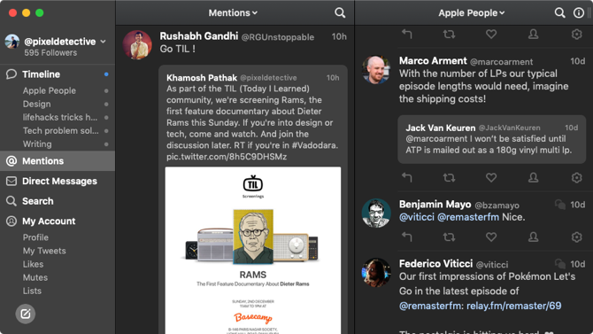 Tweetbot 3 الوضع المظلم