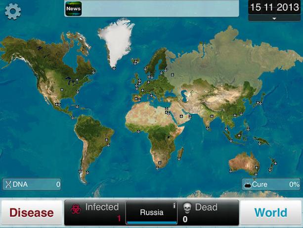 اختر مرضًا وامسح الإنسانية في شركة Plague Inc. خريطة وبائية