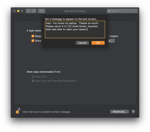 قفل الشاشة المخصصة على macos