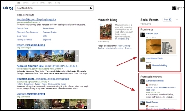 أكبر من Google: أفضل أجزاء Bing Social Search1