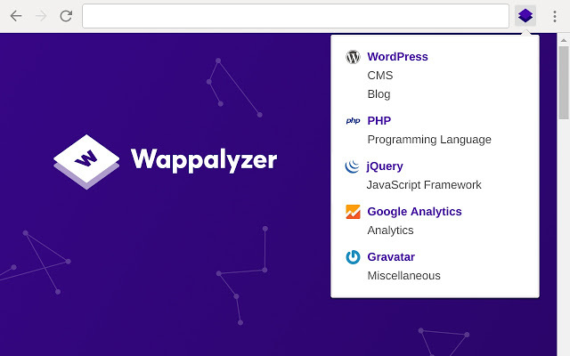 ملحقات الكروم للمبرمجين - wappalyzer