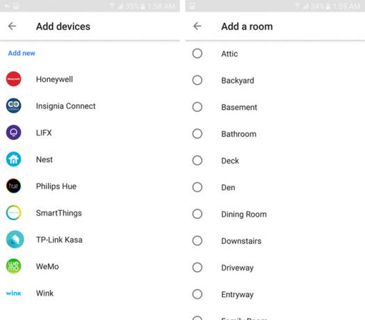 جوجل مساعد البيت تحكم إضافة غرفة الأجهزة
