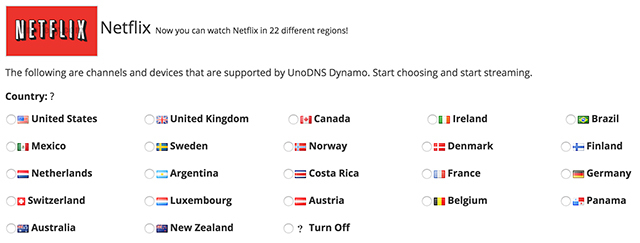 بث البث التلفزيوني الدولي و Netflix و Pandora والمزيد مع UnoTelly DNS و VPN [خطط Gold 15x و Samsung 40 "4K TV و Roku 3 و Netflix Gift Cards Giveaway] netflixregions