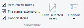 Windows 10 File Explorer Show إخفاء الملفات