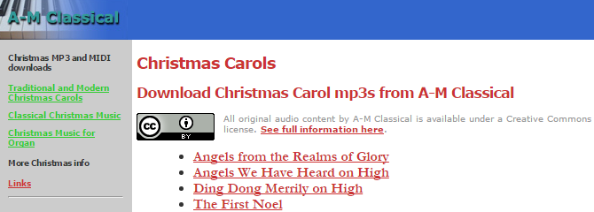 M عيد الميلاد الكلاسيكية كارولز مع تصنيف المشاع الإبداعي