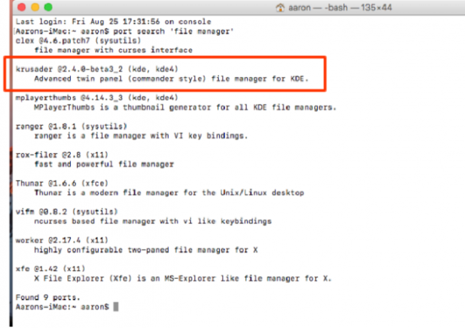 مقدمة macports البحث filemanager