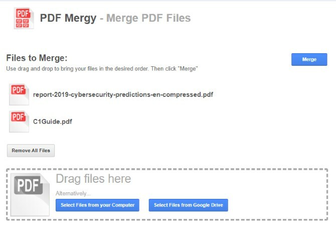 دمج اثنين من ملفات PDF مع PDF Mergy
